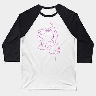 Lion And Lamb Line Art Collection Baseball T-Shirt